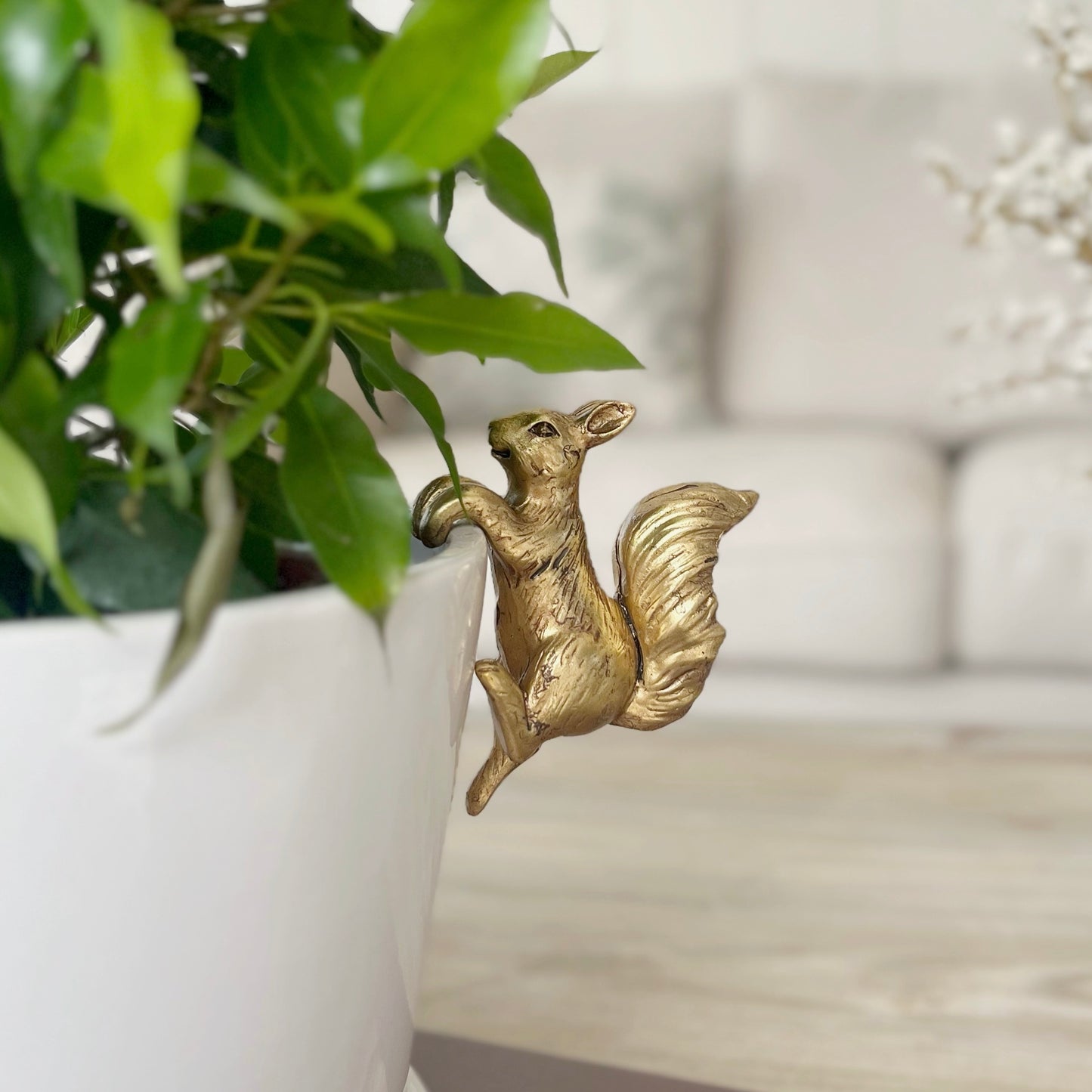 Gold Squirrel Pot Hanger