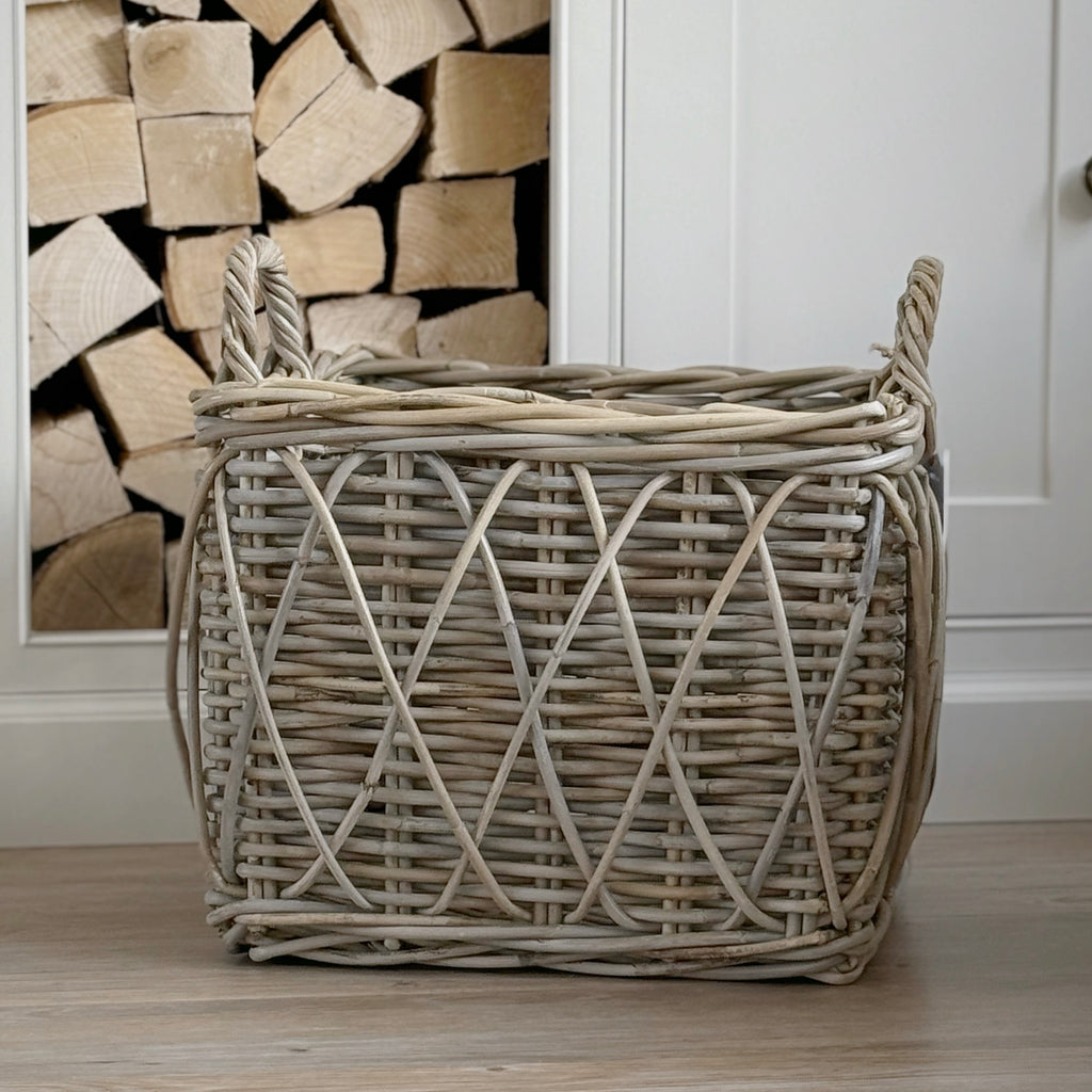 Square Cross Weave Log Basket