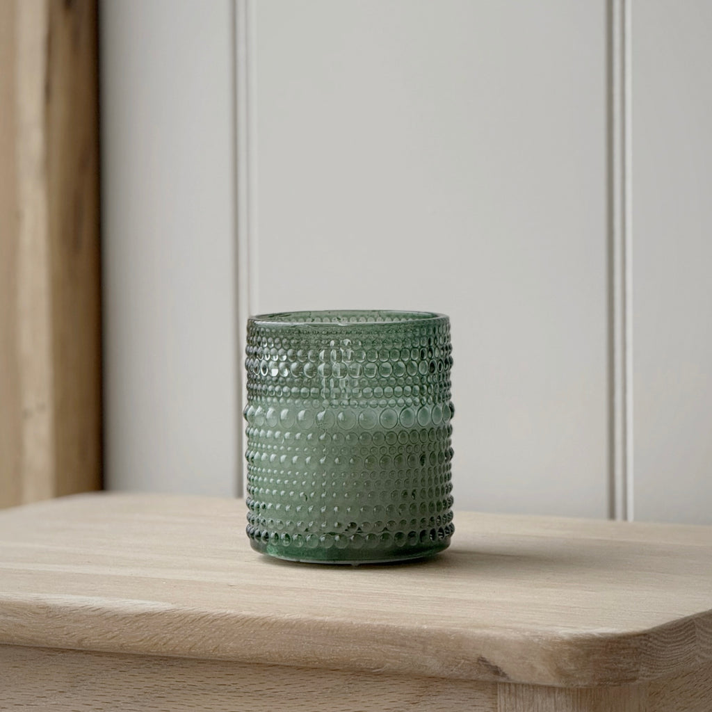Olive Led Glass Candle