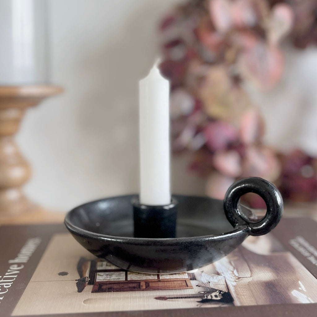 Black Dinner Candle Holder