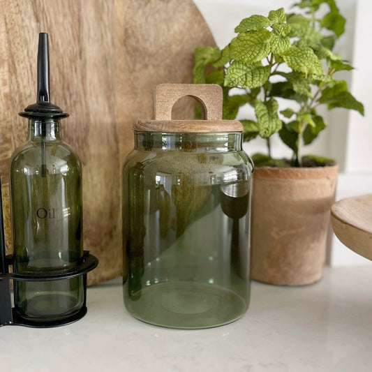 Green Glass Jar