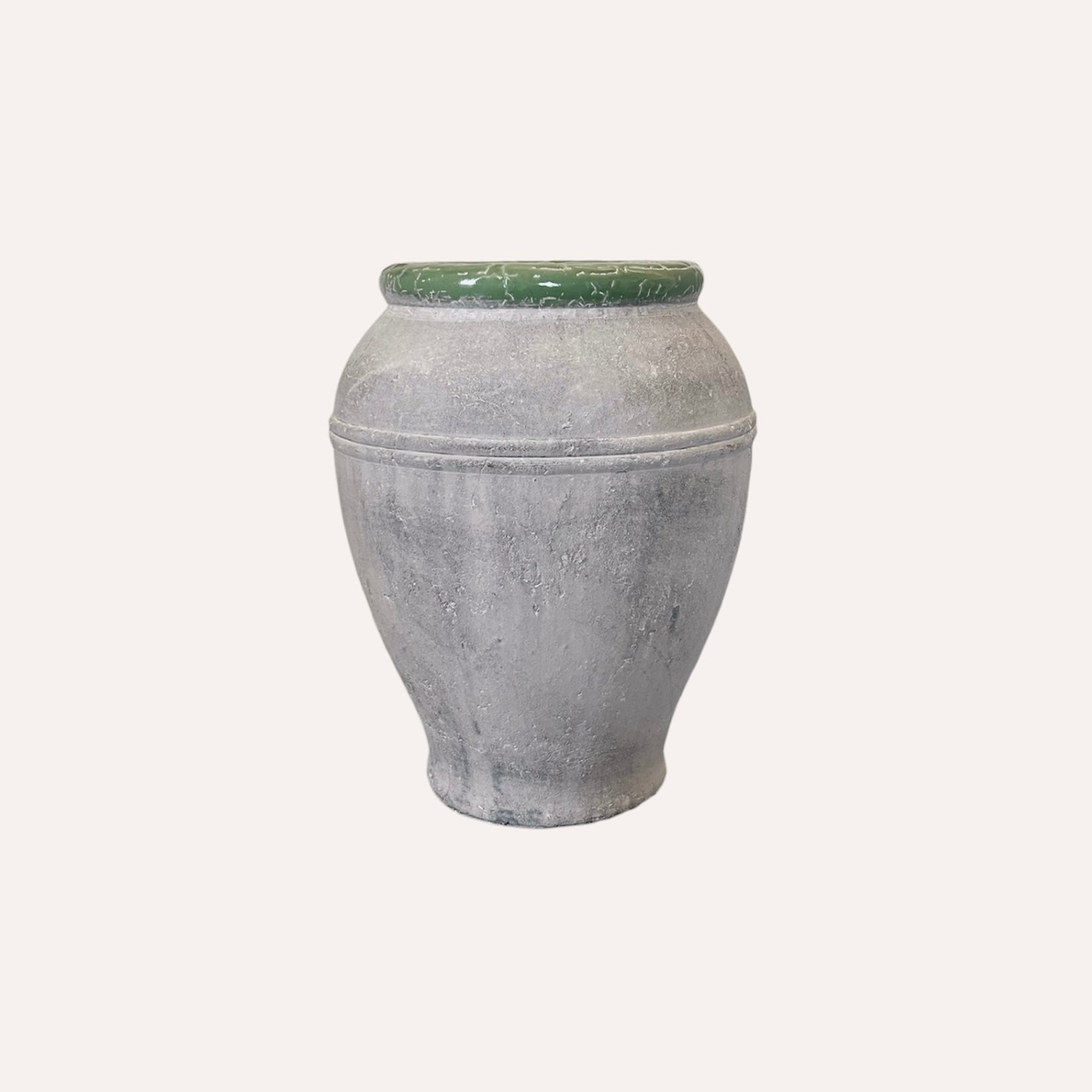 Large Rustic Olive Vase