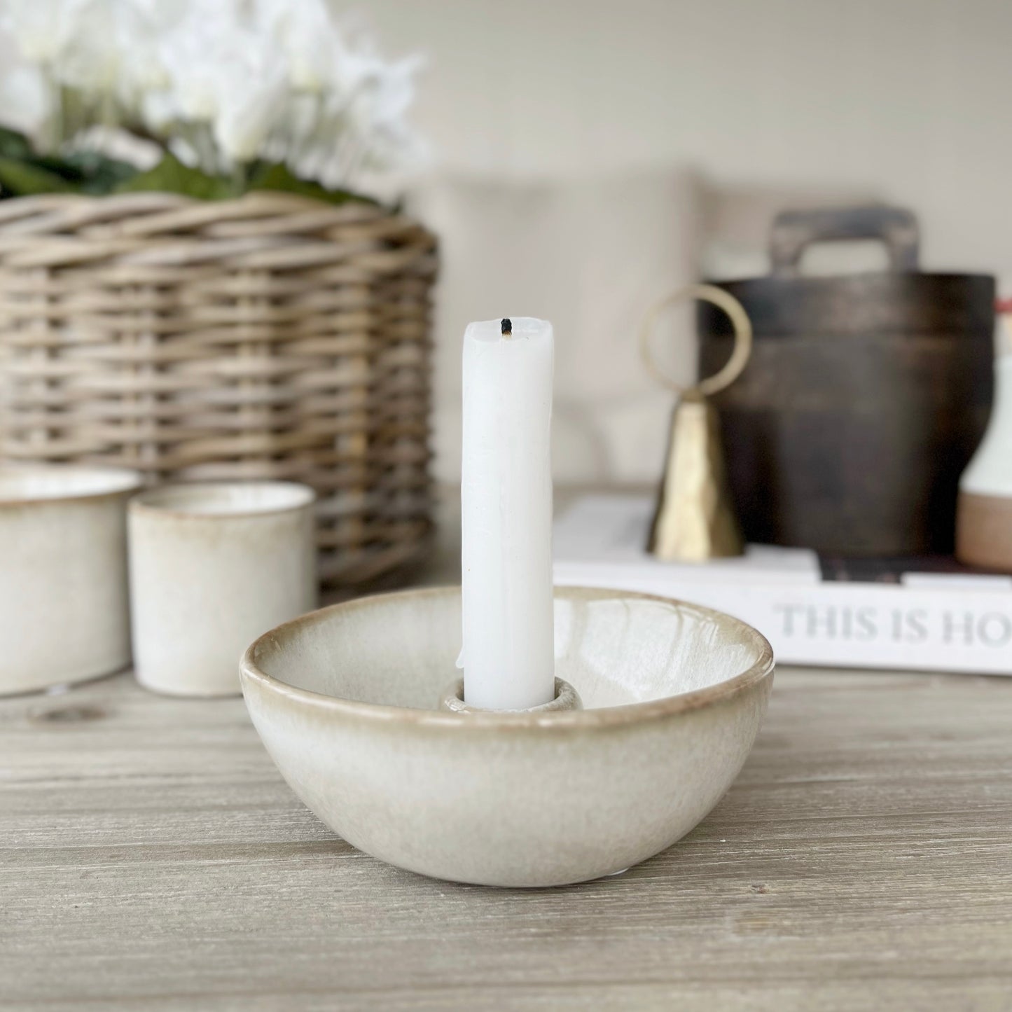 Natural Dinner Candle Holder