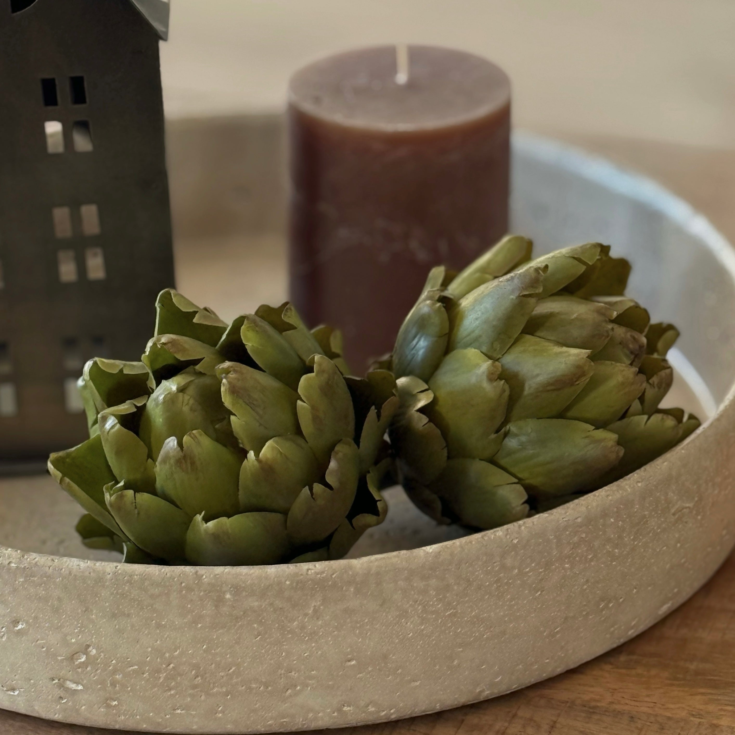 Faux Green Artichoke Head
