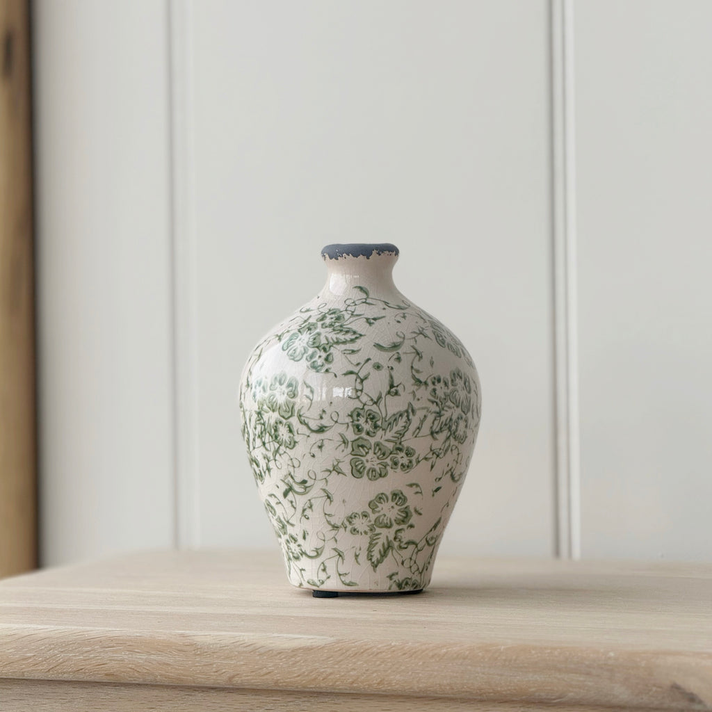 Vintage Style Green Stem Flo Vase
