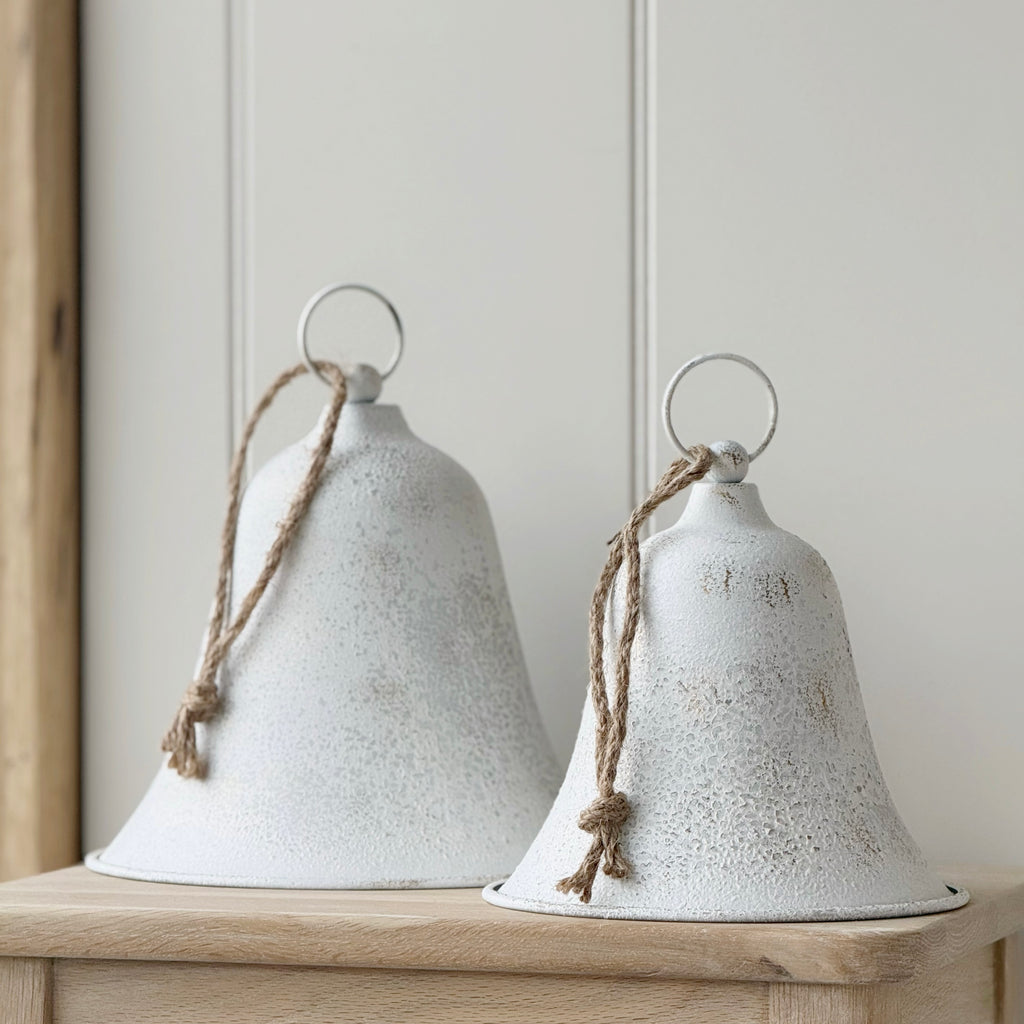 Imperfect Medium Rustic White Hanging Bell
