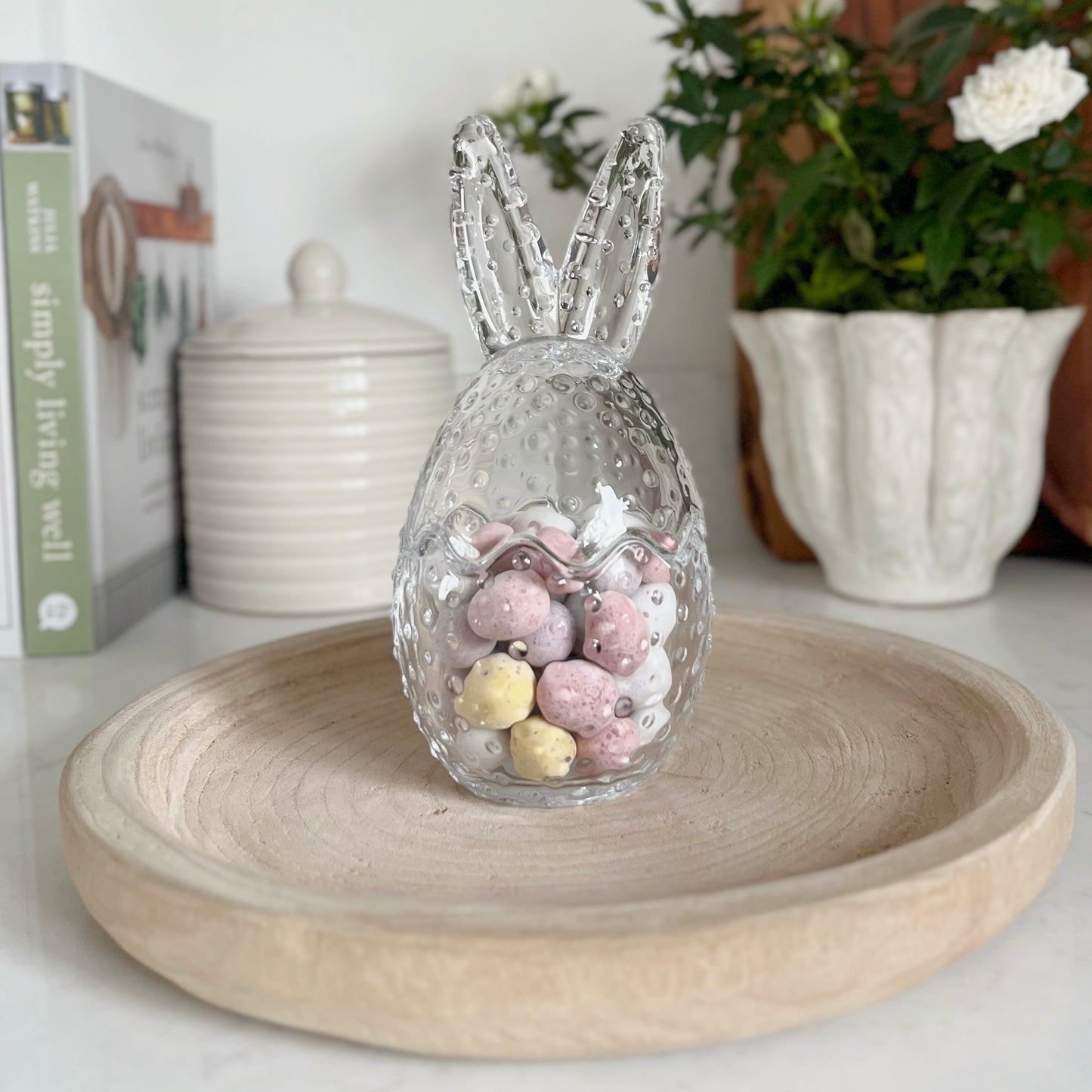 Dotty Glass Bunny Jar
