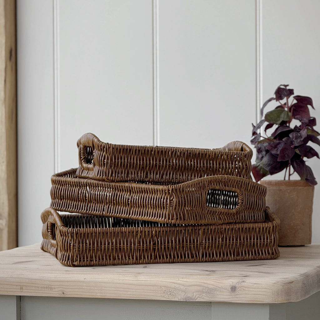 Faux Rattan Trays