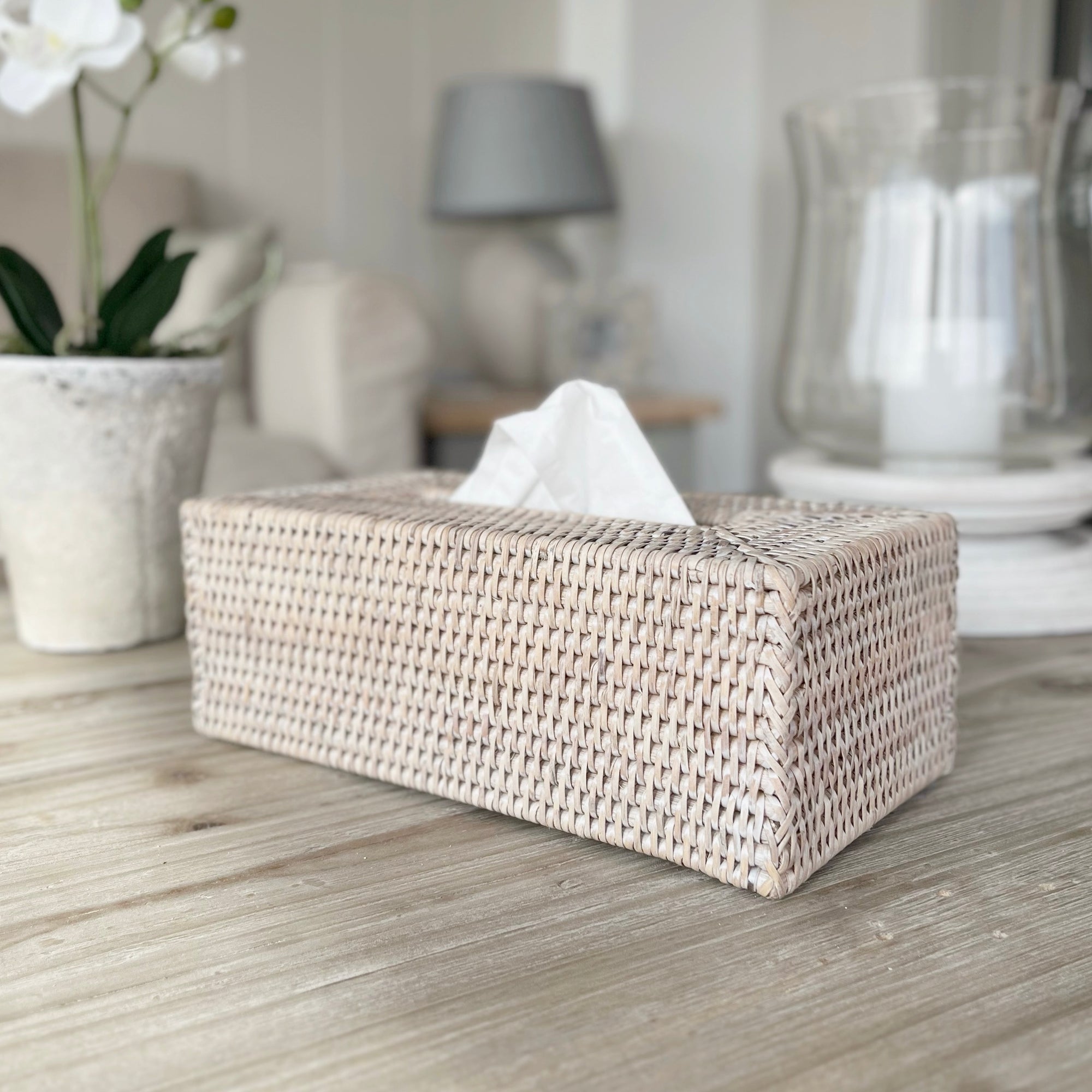 Rattan Rectangle Tissue Box