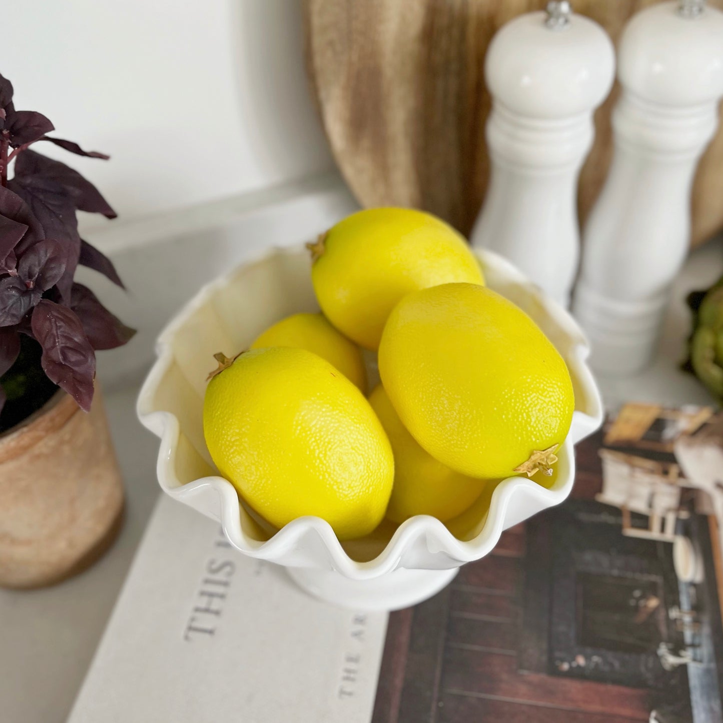 White Ruffled Bowl