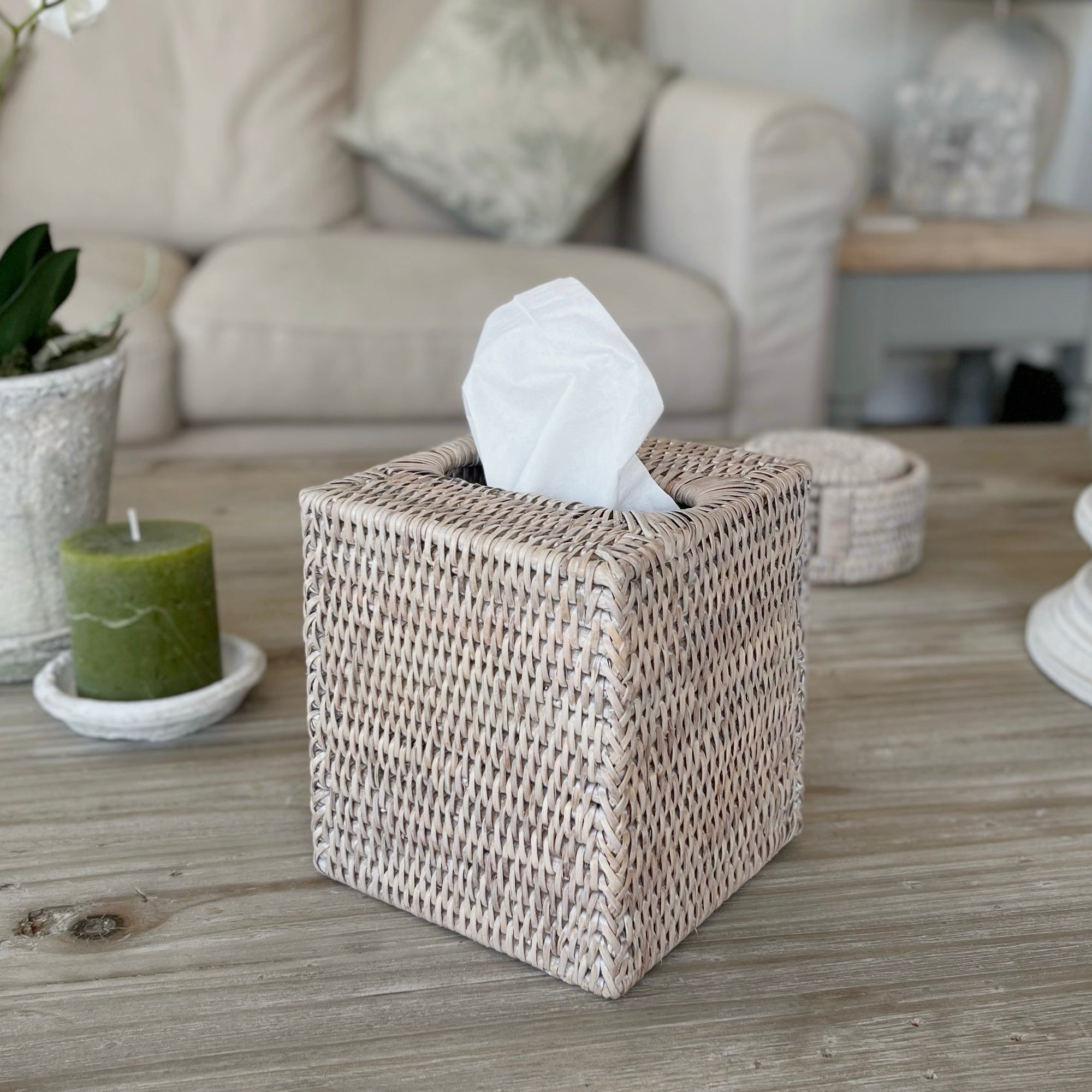 Rattan Tissue Box