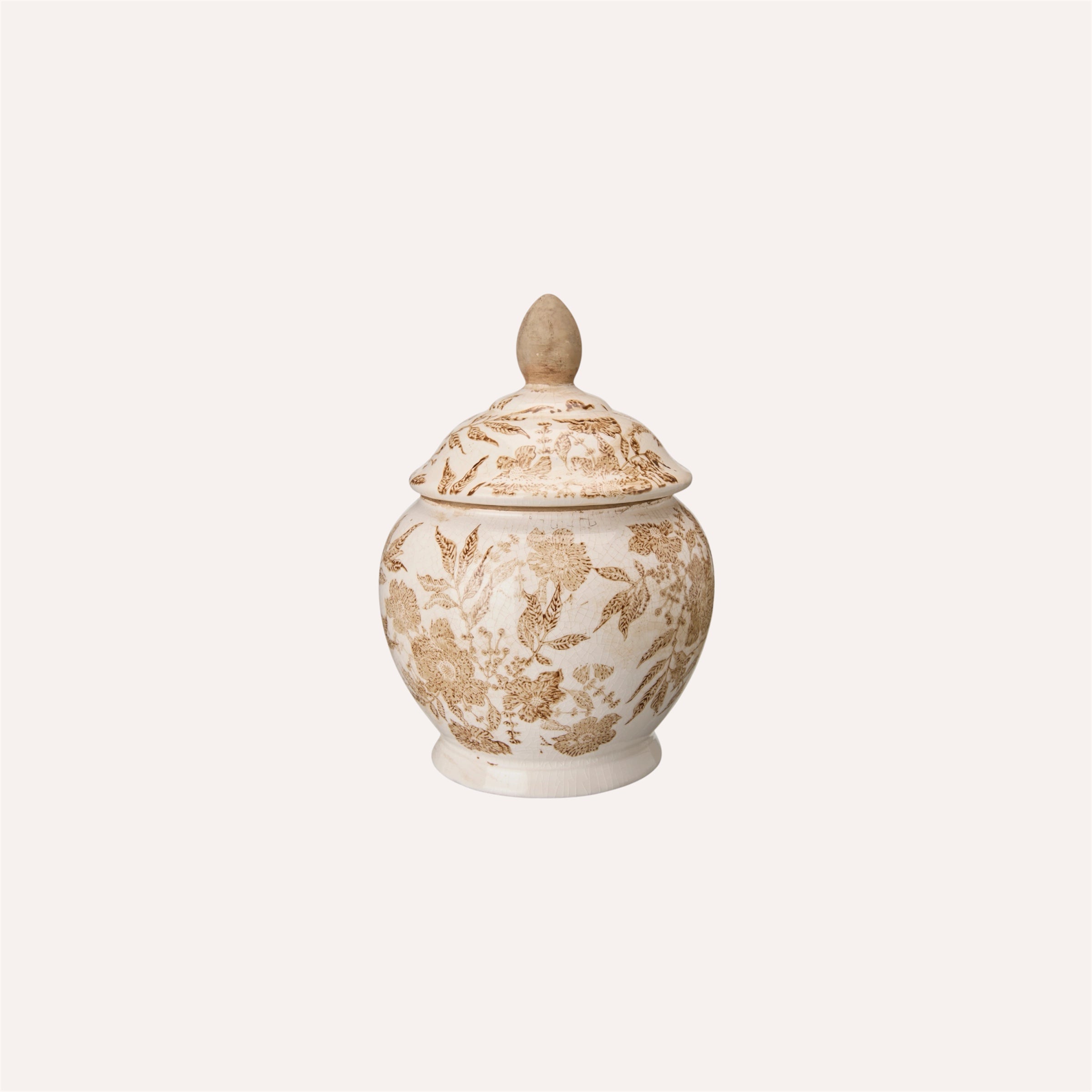 Brown Vintage Style Jar With Lid