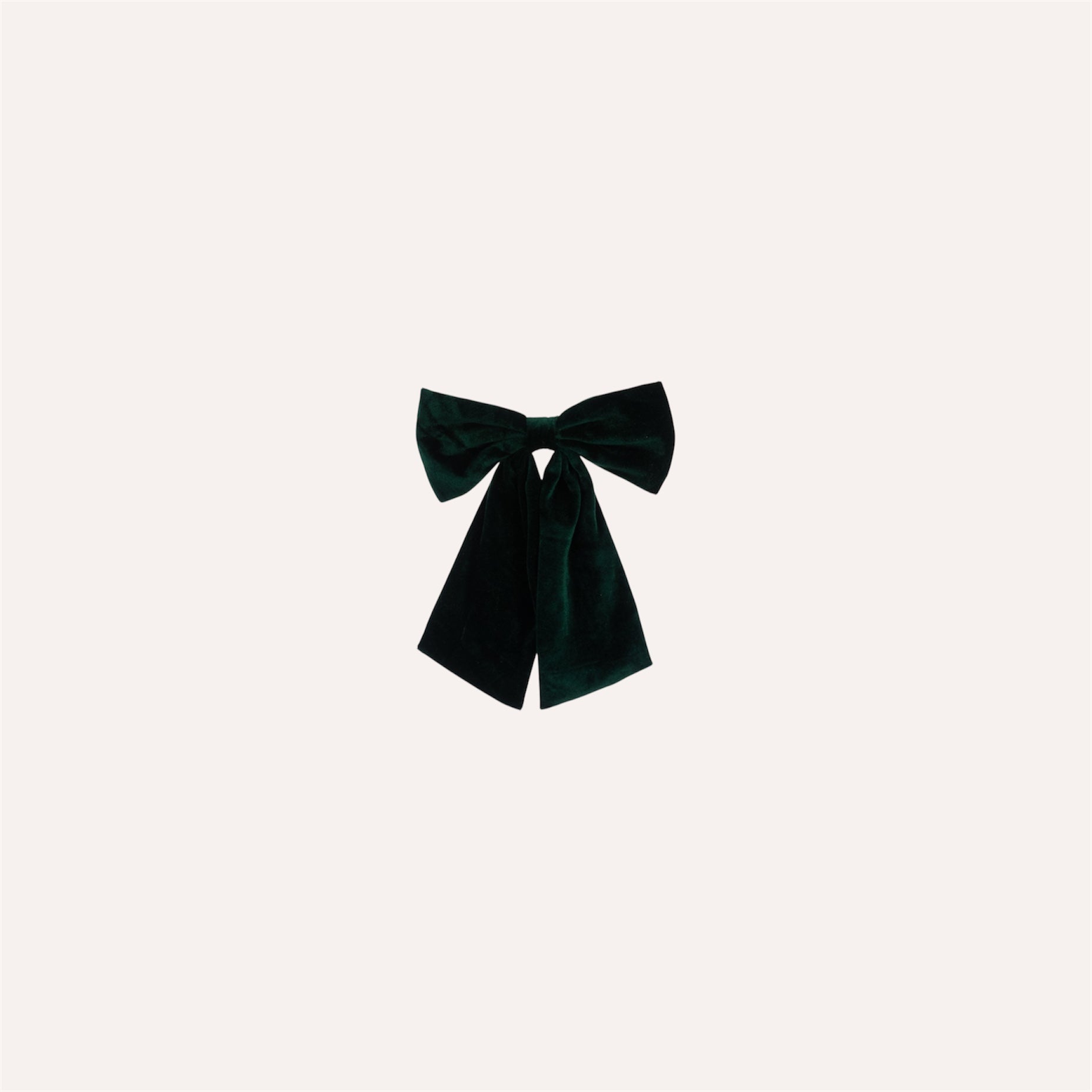 Large Green Velvet Bow With Clip