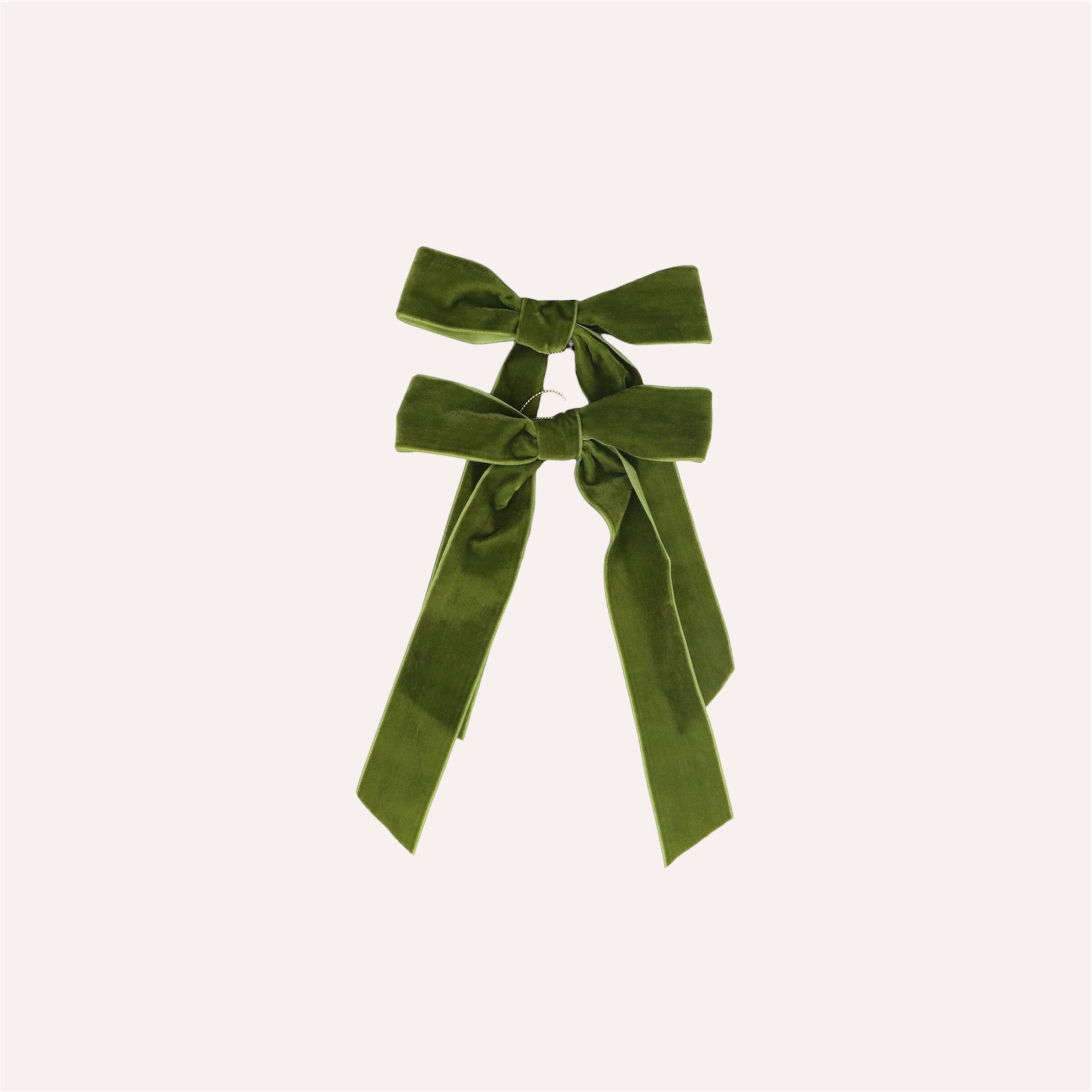 2 Green Velvet Bows