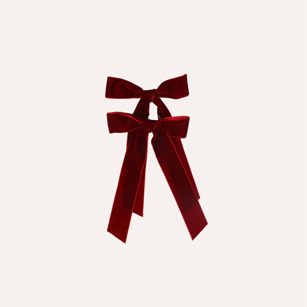 2 Plum Velvet Bows