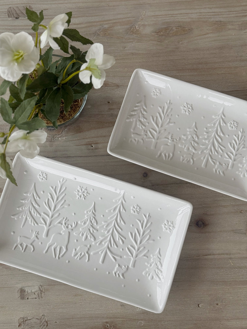 Imperfect White Christmas Plate