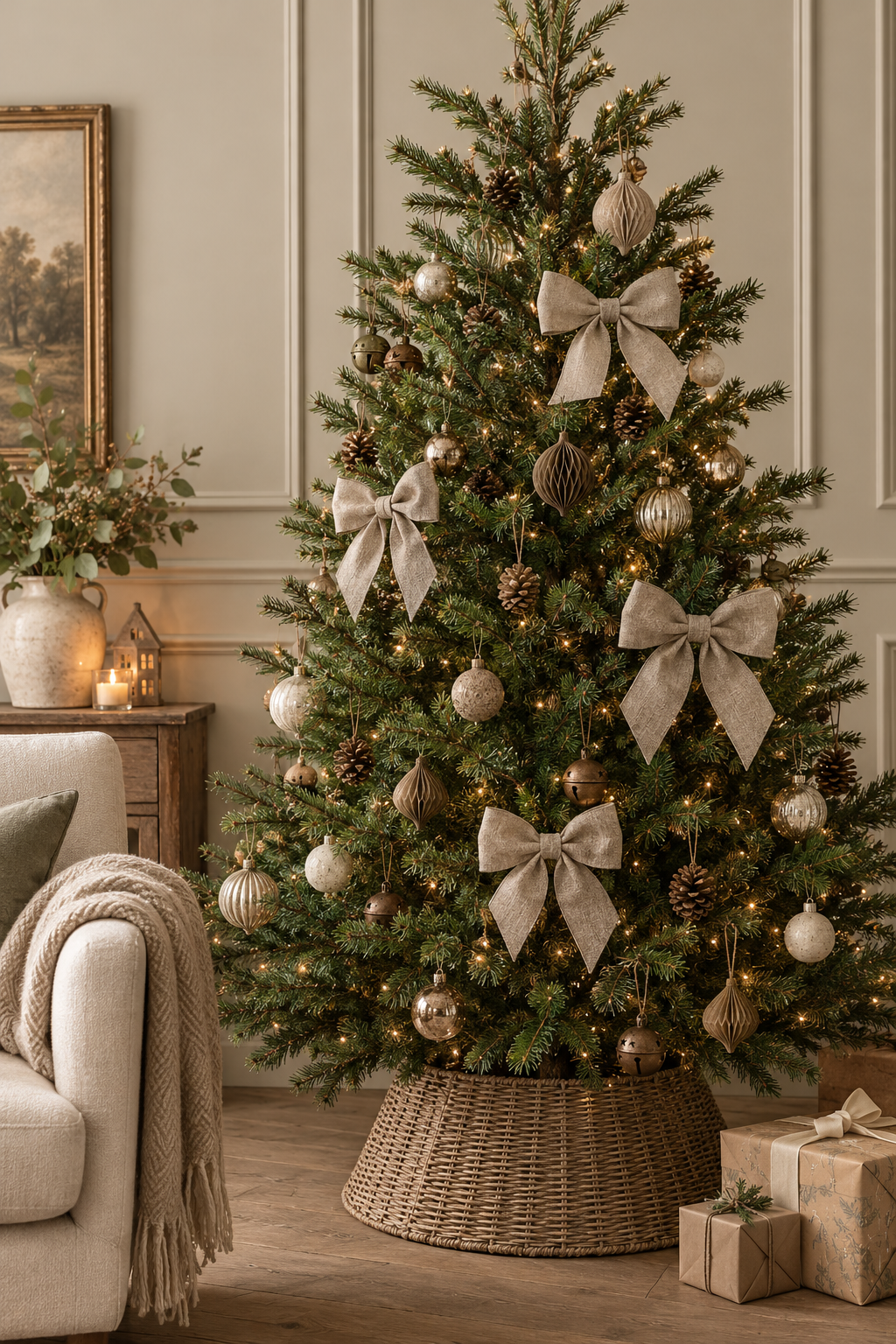 Braided Rattan Christmas Tree Skirt