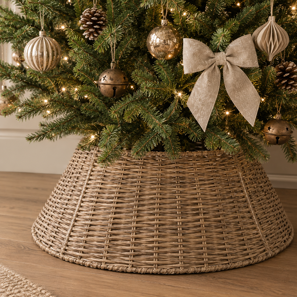 Braided Rattan Christmas Tree Skirt