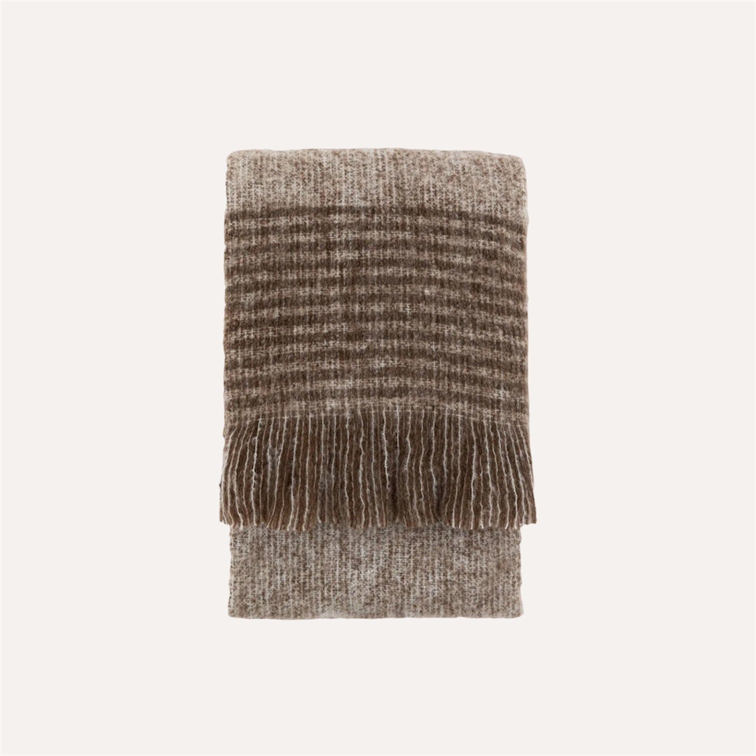 Faux Mohair Brown Fringe Throw