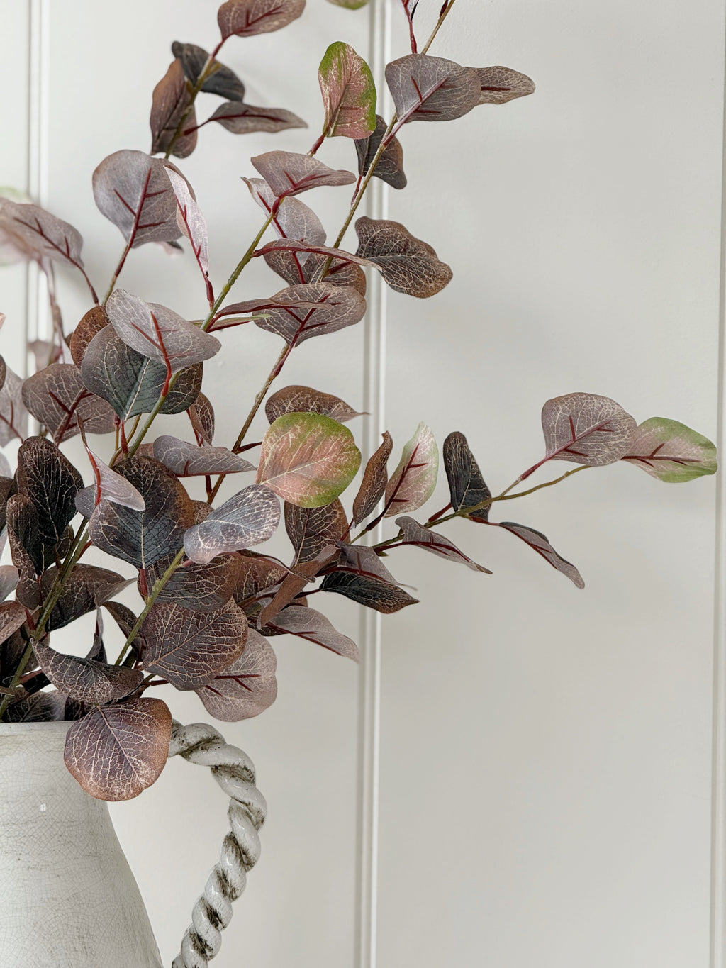 Burgundy Silver Dollar Eucalyptus Stem