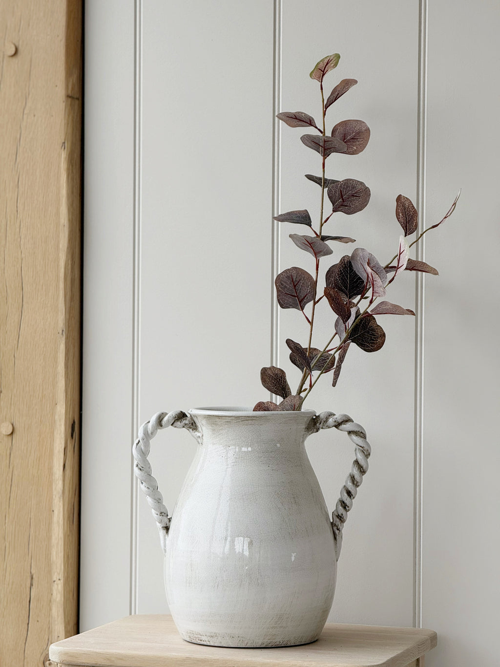Burgundy Silver Dollar Eucalyptus Stem