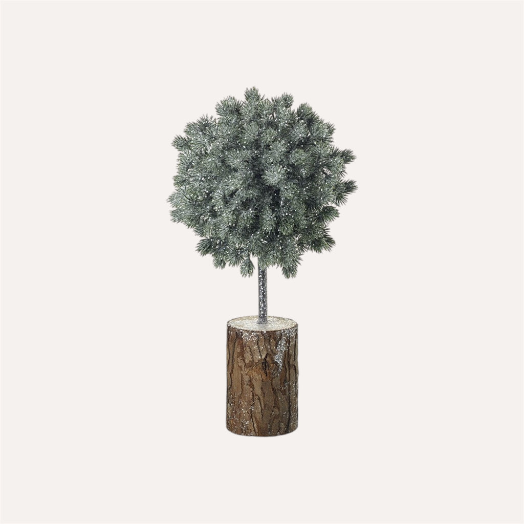 Snowy Tree On Wooden Base