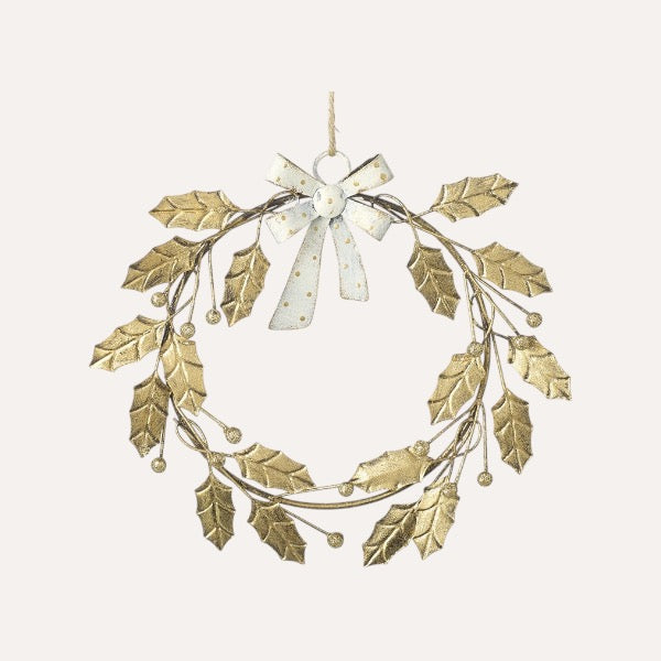 Gold Holly Leaf Wreath