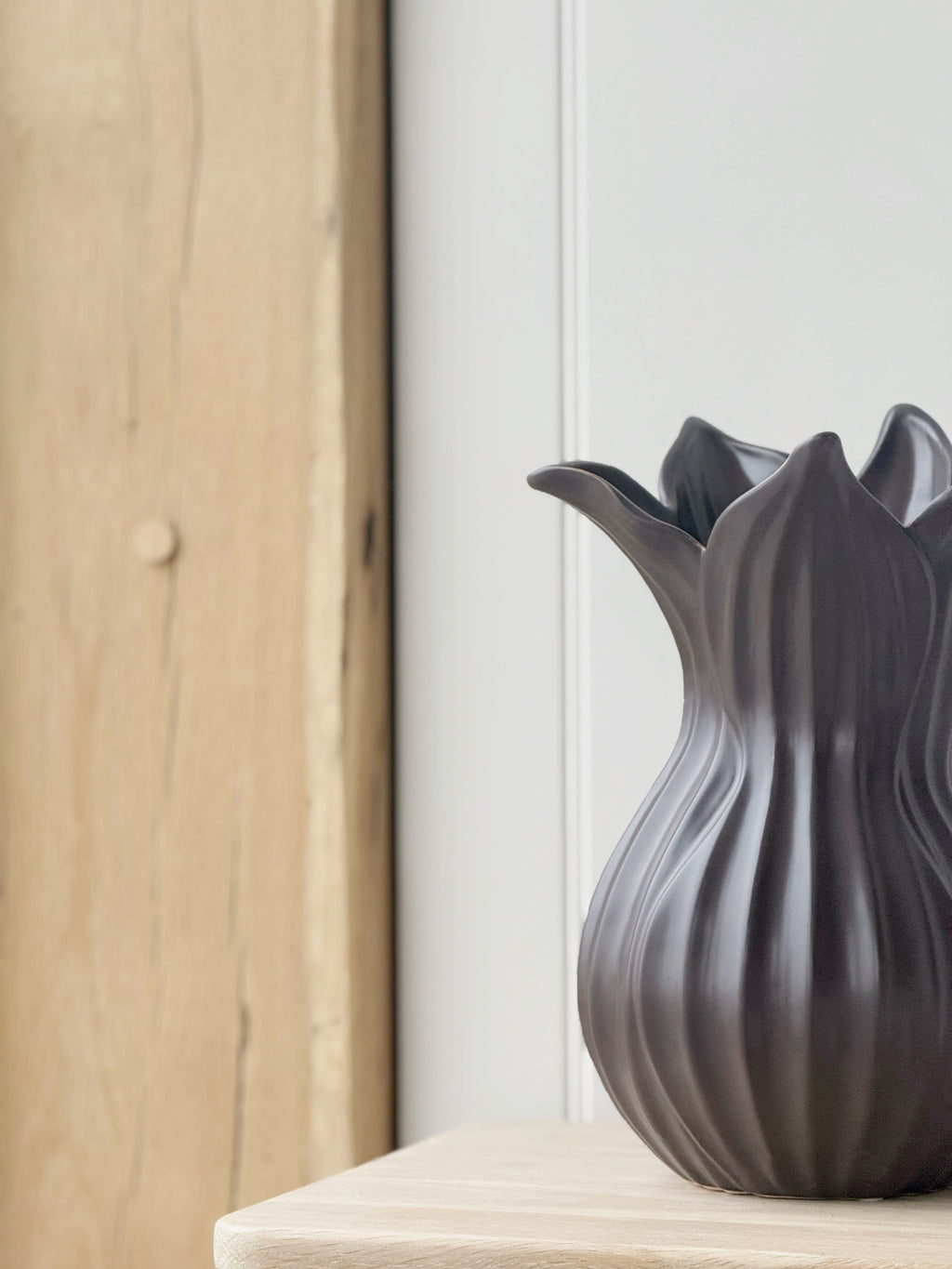 Brown Clara Fluted Vase