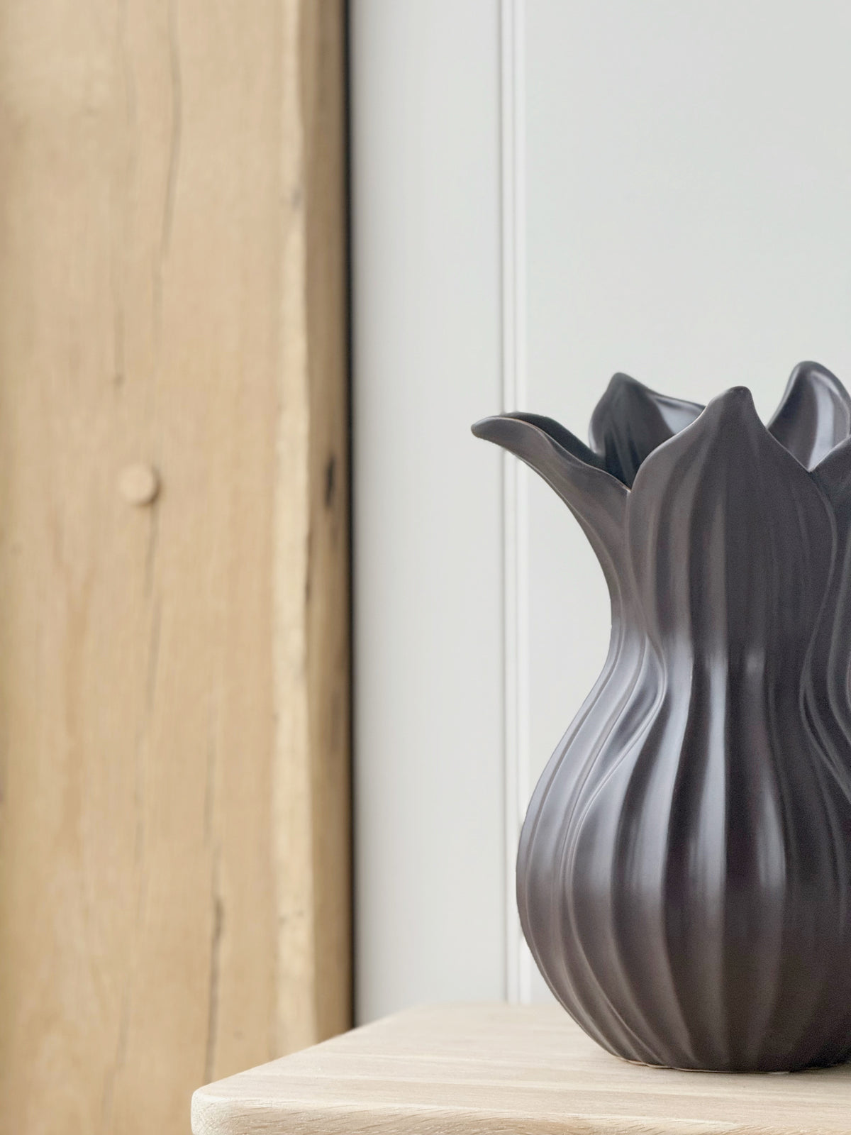 Brown Clara Fluted Vase
