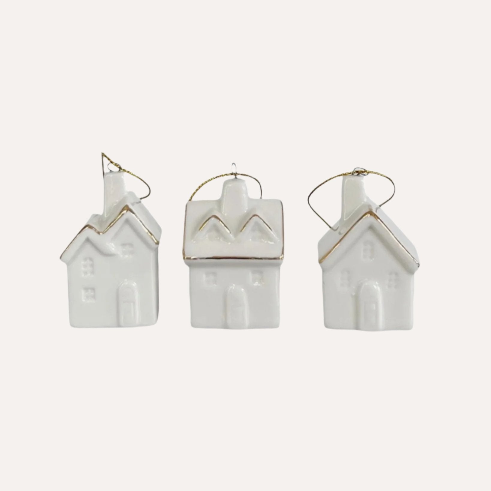 Set Of 3 Little White Houses