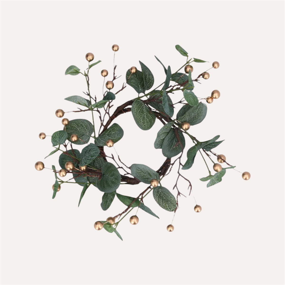 Eucalyptus & Gold Berry Candle Ring