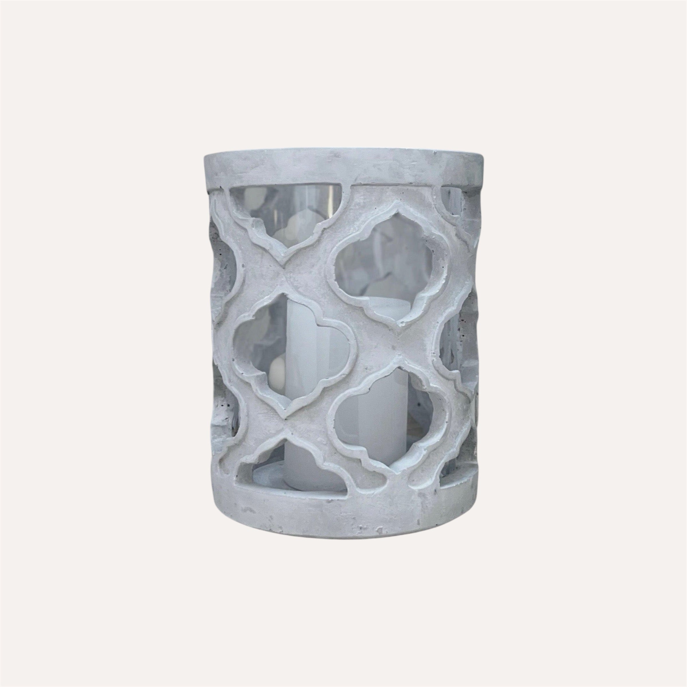 Stone Effect Patterned Candle Holder