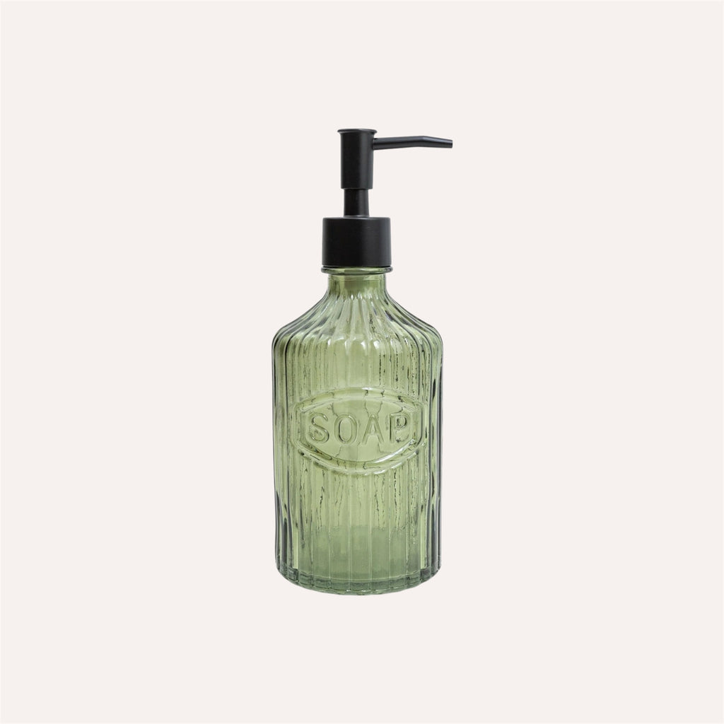 Green Glass Soap Dispenser