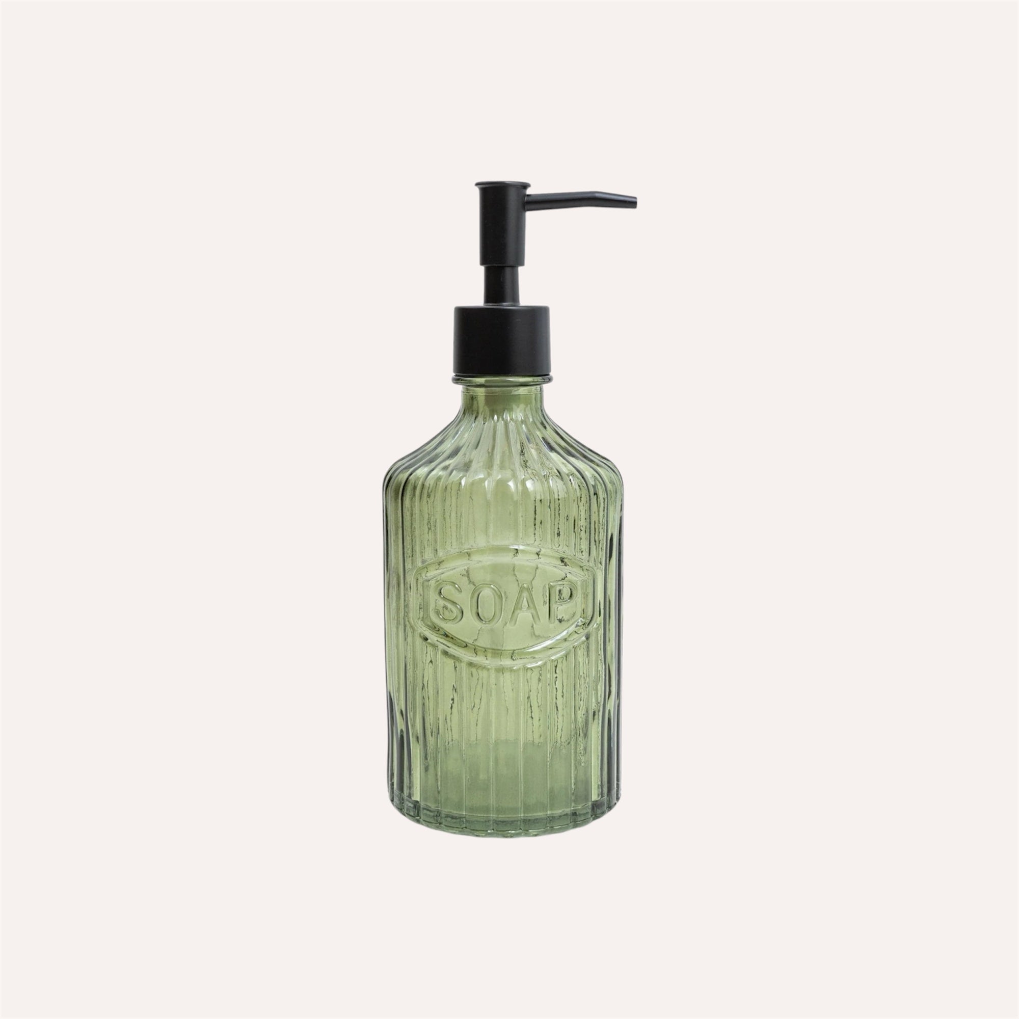 Green Glass Soap Dispenser