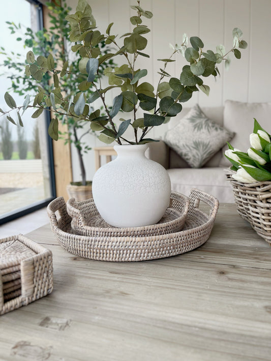 Round Rattan Trays