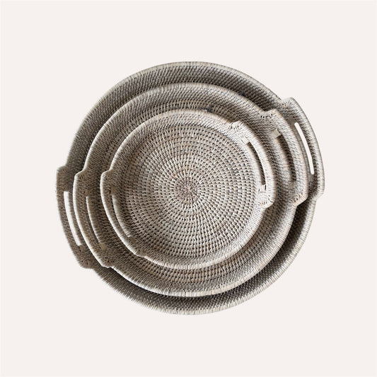 Round Rattan Trays