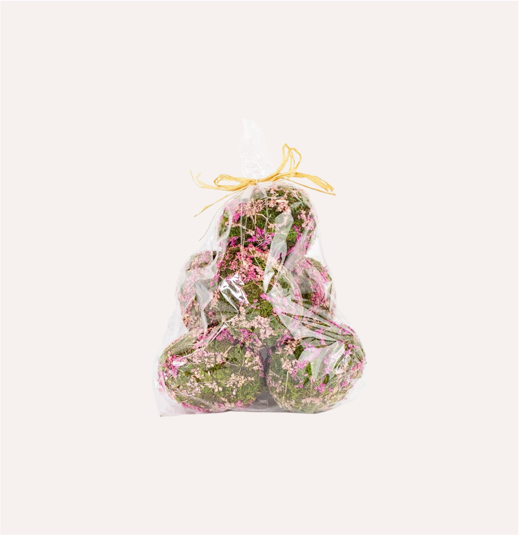 6 Large Green & Pink Moss Eggs