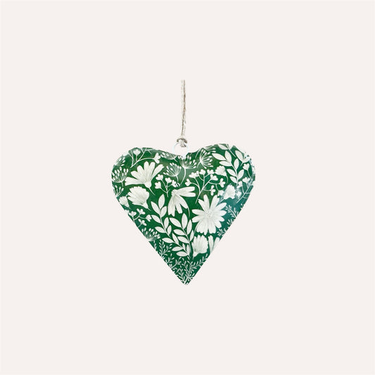 Forest Green Metal Heart