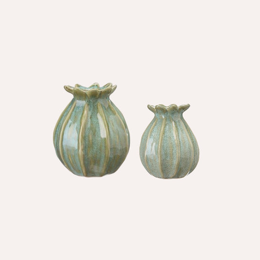 Green Poppy Vase