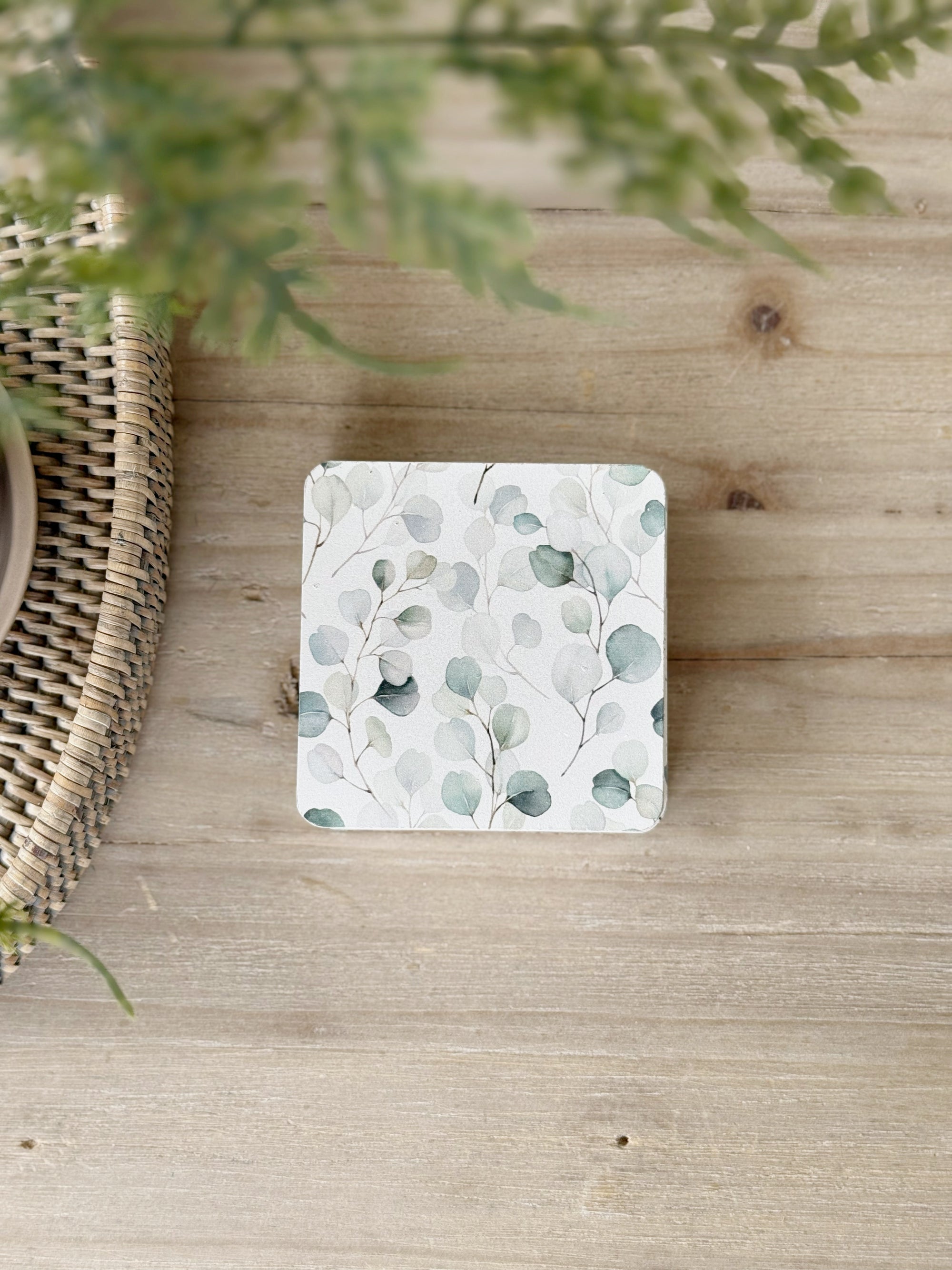 Set Of 6 Eucalyptus Leaf Coasters
