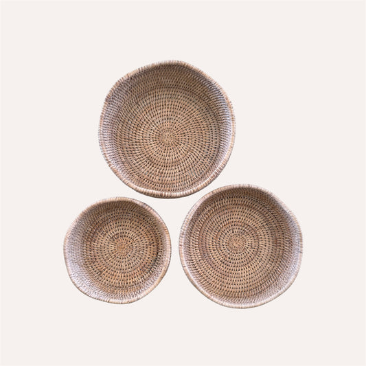 Rattan Scallop Bowls