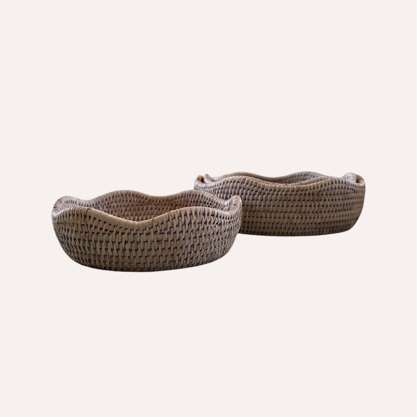 Rattan Scallop Bowls