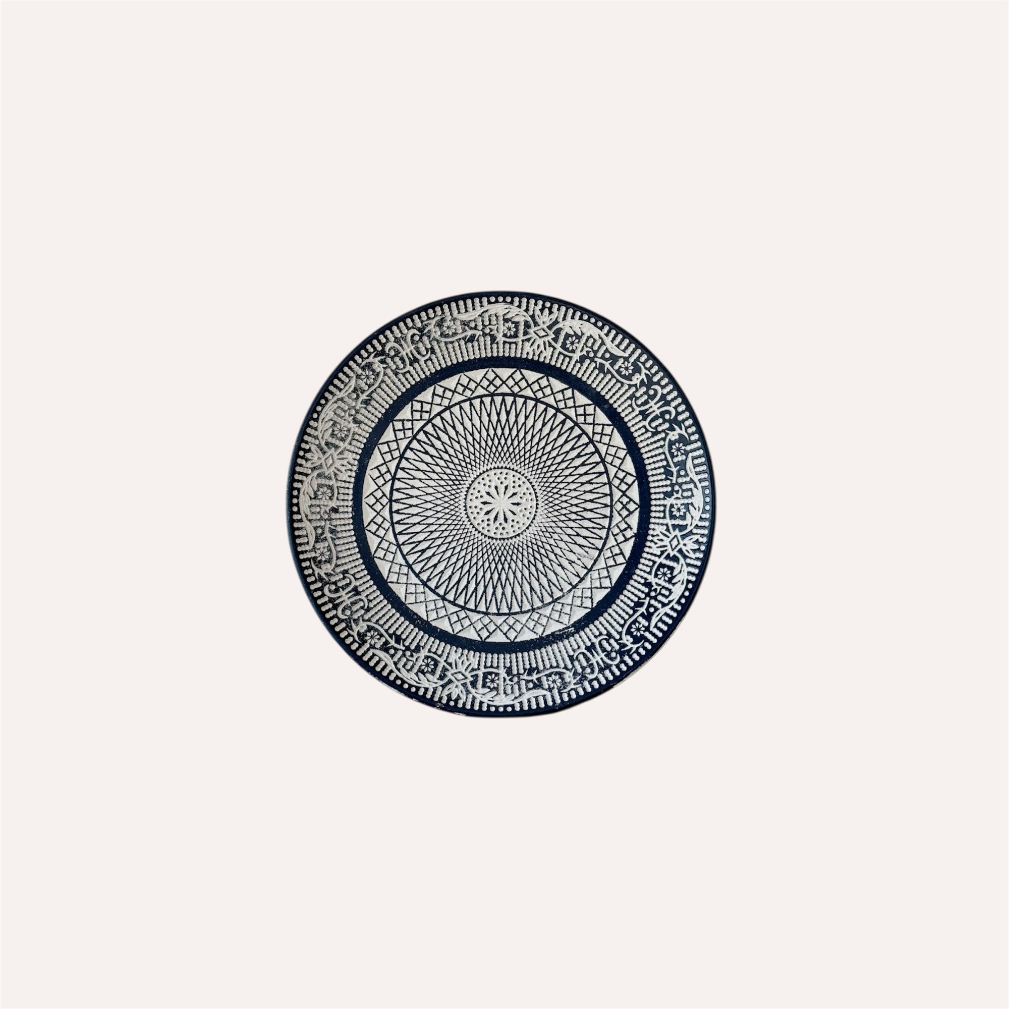 Blue & White Wooden Plate