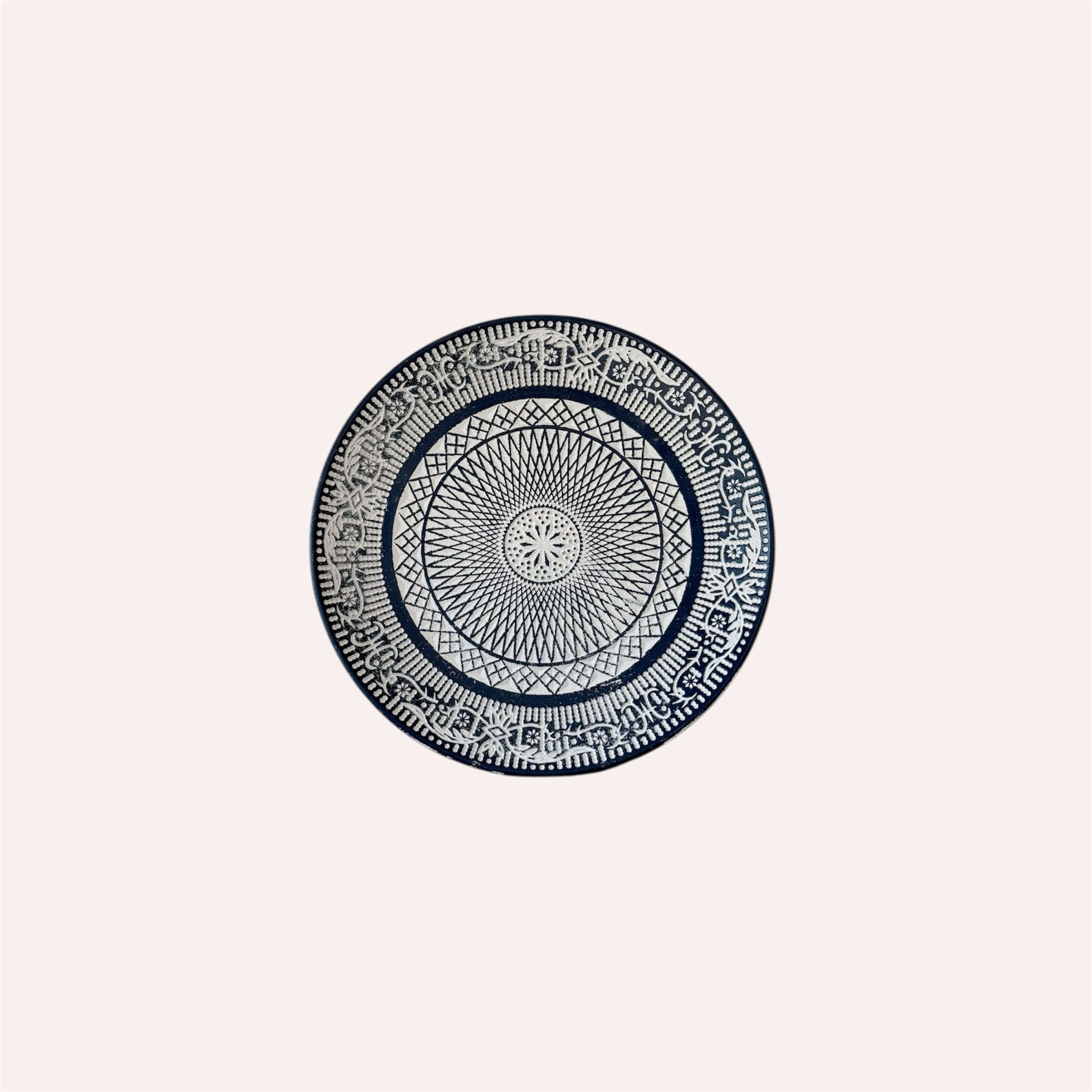 Blue & White Wooden Plate