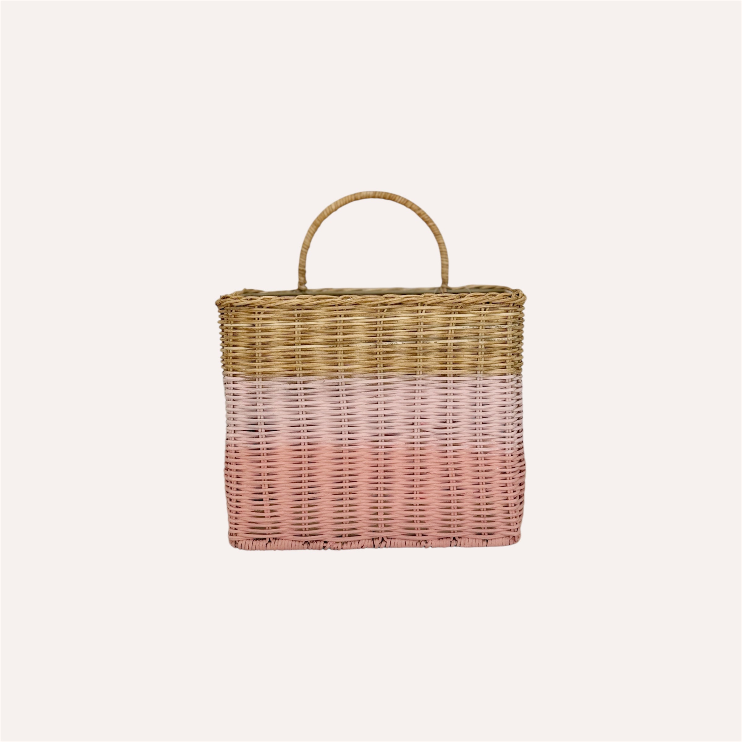 Pink Stripe Hanging Basket