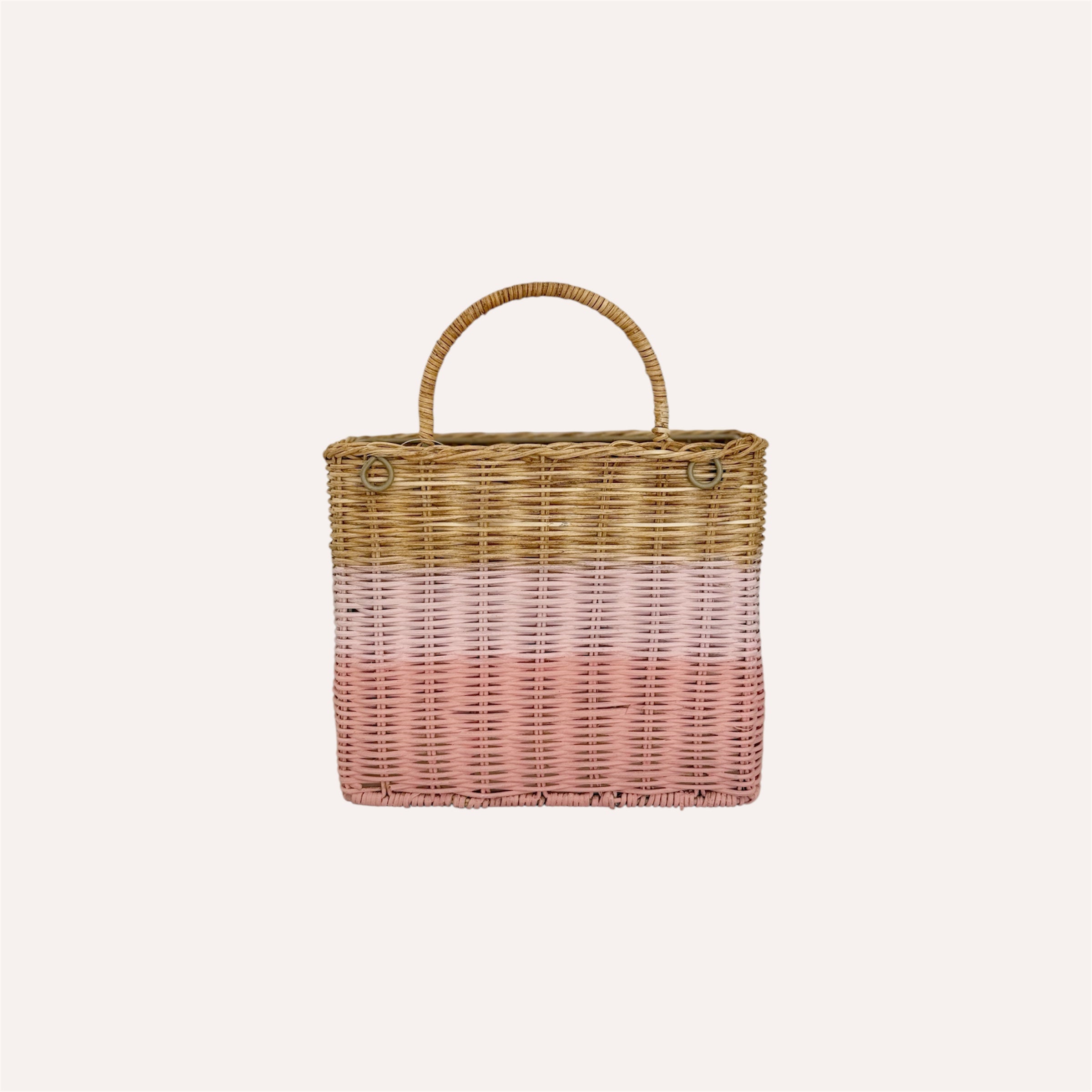 Pink Stripe Hanging Basket