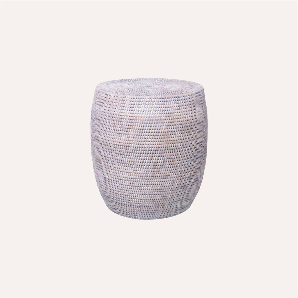Round Rattan Drum Stool