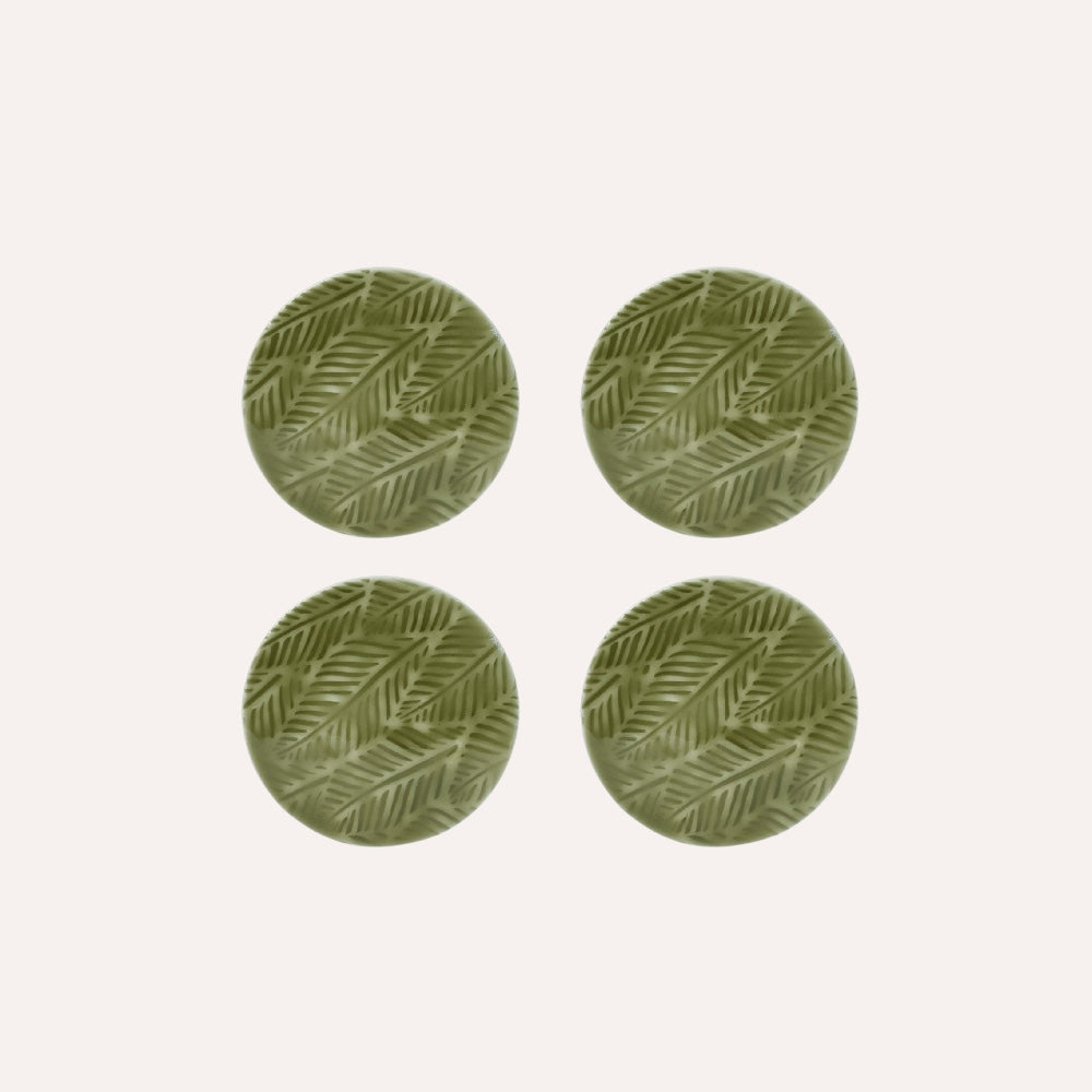 Set Of 4 Moss Green Coasters