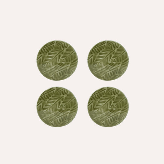 Set Of 4 Moss Green Coasters