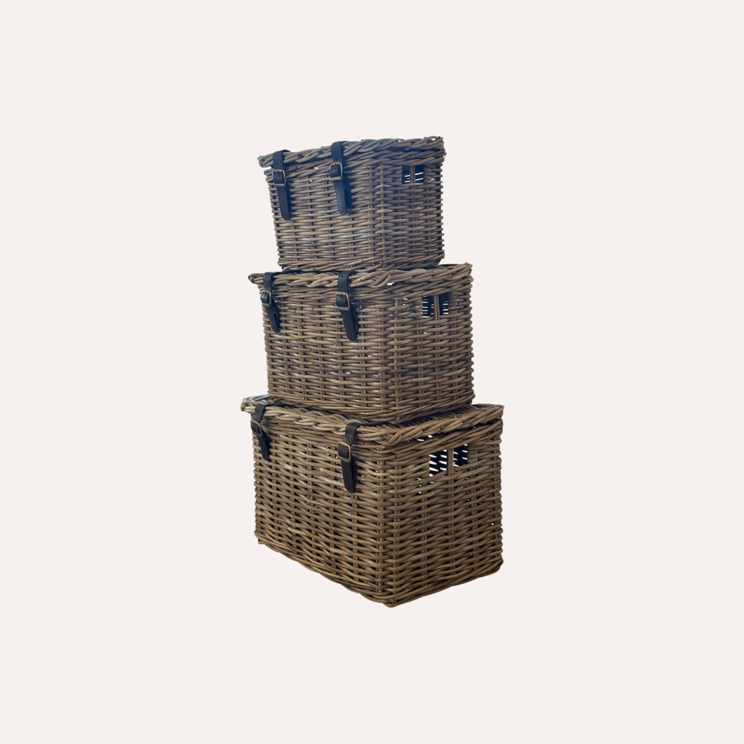Rattan Trunk With Leather Straps